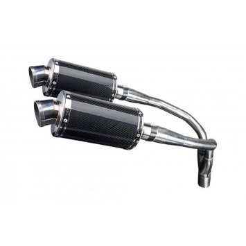 Delkevic slip-on kit Oval Carbon 450mm zonder e-keur - CB900F HORNET (2001-2009)