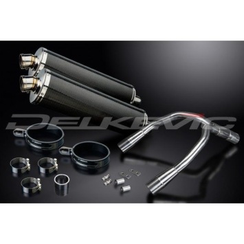 Delkevic slip-on kit Oval Carbon 450mm zonder e-keur - CB900F HORNET (2001-2009)