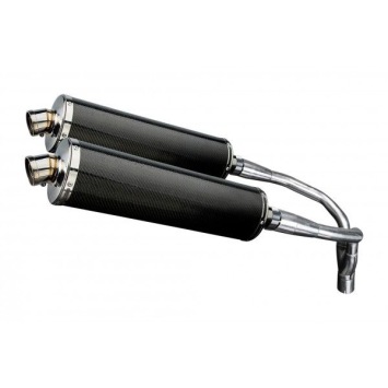 Delkevic slip-on kit Oval Carbon 450mm zonder e-keur - CB900F HORNET (2001-2009)