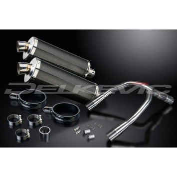 Delkevic slip-on kit Oval Carbon 350mm zonder e-keur - CB900F HORNET (2001-2009)