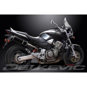 Delkevic slip-on kit Oval Carbon 350mm zonder e-keur - CB900F HORNET (2001-2009)