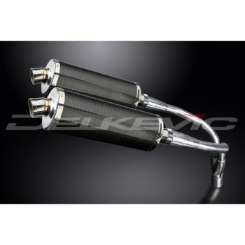 Delkevic slip-on kit Oval Carbon 350mm zonder e-keur - CB900F HORNET (2001-2009)