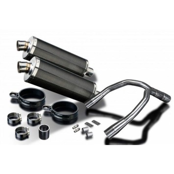 Delkevic slip-on kit Oval Carbon 350mm zonder e-keur - CB900F HORNET (2001-2009)