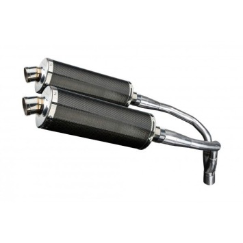 Delkevic slip-on kit Oval Carbon 350mm zonder e-keur - CB900F HORNET (2001-2009)