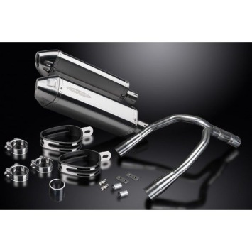 Delkevic slip-on kit Tri-Oval RVS 320mm zonder e-keur - CB900F HORNET (2001-2009)