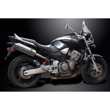 Delkevic slip-on kit Tri-Oval RVS 320mm zonder e-keur - CB900F HORNET (2001-2009)