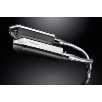 Delkevic slip-on kit Tri-Oval RVS 320mm zonder e-keur - CB900F HORNET (2001-2009)