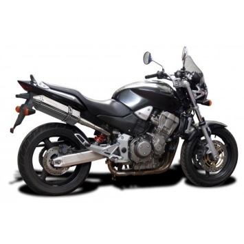 Delkevic slip-on kit Tri-Oval RVS 320mm zonder e-keur - CB900F HORNET (2001-2009)