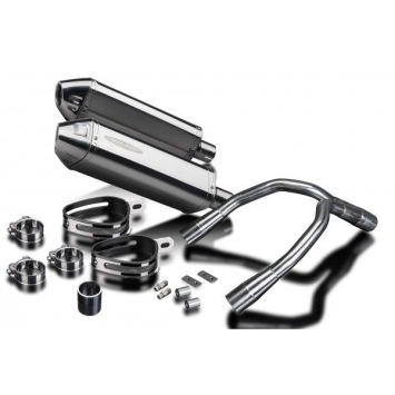 Delkevic slip-on kit Tri-Oval RVS 320mm zonder e-keur - CB900F HORNET (2001-2009)