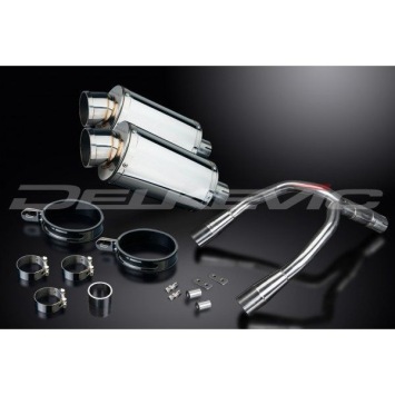 Delkevic slip-on kit Oval RVS 225mm zonder e-keur - CB900F HORNET (2001-2009)