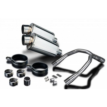 Delkevic slip-on kit Oval RVS 225mm zonder e-keur - CB900F HORNET (2001-2009)