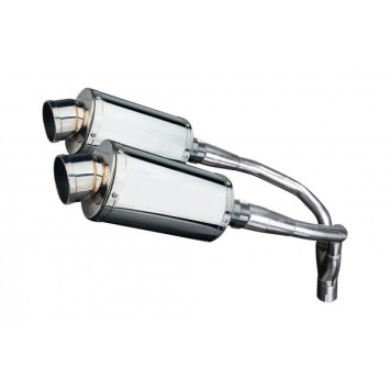 Delkevic slip-on kit Oval RVS 225mm zonder e-keur - CB900F HORNET (2001-2009)