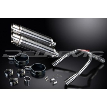 Delkevic slip-on kit Round Carbon 350mm zonder e-keur - CB900F HORNET (2001-2009)