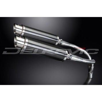 Delkevic slip-on kit Round Carbon 350mm zonder e-keur - CB900F HORNET (2001-2009)