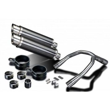 Delkevic slip-on kit Round Carbon 350mm zonder e-keur - CB900F HORNET (2001-2009)