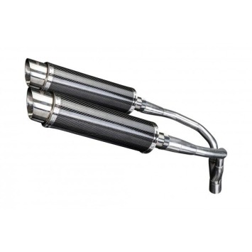 Delkevic slip-on kit Round Carbon 350mm zonder e-keur - CB900F HORNET (2001-2009)