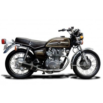 Delkevic slip-on kit Round Carbon 350mm zonder e-keur - CB500T (1975-1976)