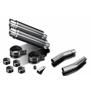 Delkevic slip-on kit Round Carbon 350mm zonder e-keur - CB500T (1975-1976)