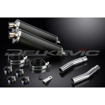 Delkevic slip-on kit Oval Carbon 450mm zonder e-keur - CB500T (1975-1976)