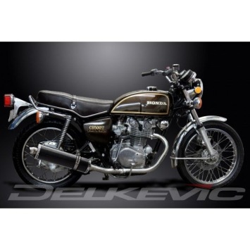Delkevic slip-on kit Oval Carbon 450mm zonder e-keur - CB500T (1975-1976)