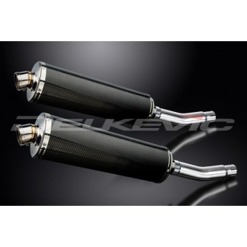 Delkevic slip-on kit Oval Carbon 450mm zonder e-keur - CB500T (1975-1976)