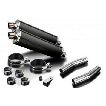 Delkevic slip-on kit Oval Carbon 450mm zonder e-keur - CB500T (1975-1976)