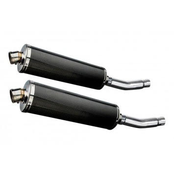 Delkevic slip-on kit Oval Carbon 450mm zonder e-keur - CB500T (1975-1976)