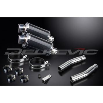 Delkevic slip-on kit Oval Carbon 450mm zonder e-keur - CB500T (1975-1976)