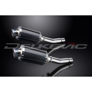 Delkevic slip-on kit Oval Carbon 450mm zonder e-keur - CB500T (1975-1976)