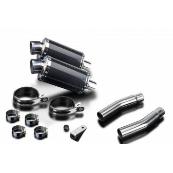 Delkevic slip-on kit Oval Carbon 450mm zonder e-keur - CB500T (1975-1976)