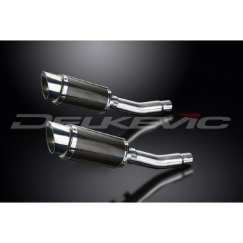 Delkevic slip-on kit Round Carbon 200mm zonder e-keur - CB500T (1975-1976)