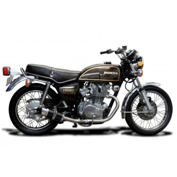 Delkevic slip-on kit Round Carbon 200mm zonder e-keur - CB500T (1975-1976)