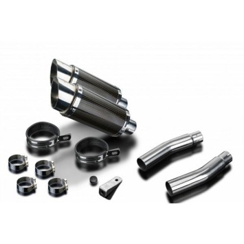 Delkevic slip-on kit Round Carbon 200mm zonder e-keur - CB500T (1975-1976)