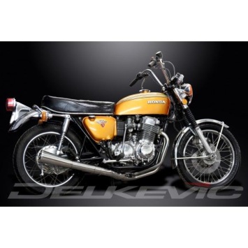 Delkevic volledig systeem Megaphone RVS 550mm zonder e-keur - CB750 (K) SOHC (1969-1976)