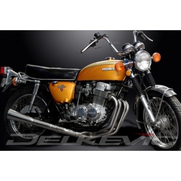 Delkevic volledig systeem Megaphone RVS 550mm zonder e-keur - CB750 (K) SOHC (1969-1976)