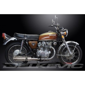 Delkevic slip-on kit Round RVS 350mm zonder e-keur - CB450K3-K7 (1970-1974)