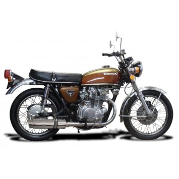 Delkevic slip-on kit Round RVS 350mm zonder e-keur - CB450K3-K7 (1970-1974)