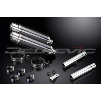 Delkevic slip-on kit Round Carbon 350mm zonder e-keur - CB450K3-K7 (1970-1974)