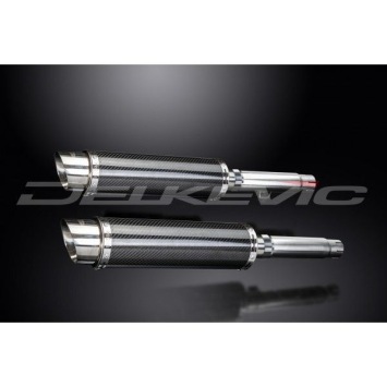Delkevic slip-on kit Round Carbon 350mm zonder e-keur - CB450K3-K7 (1970-1974)