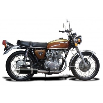 Delkevic slip-on kit Round Carbon 350mm zonder e-keur - CB450K3-K7 (1970-1974)