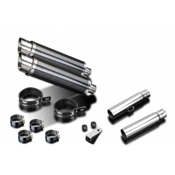 Delkevic slip-on kit Round Carbon 350mm zonder e-keur - CB450K3-K7 (1970-1974)