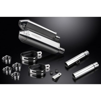 Delkevic slip-on kit Tri-Oval RVS 320mm zonder e-keur - CB450K3-K7 (1970-1974)