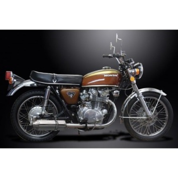 Delkevic slip-on kit Tri-Oval RVS 320mm zonder e-keur - CB450K3-K7 (1970-1974)