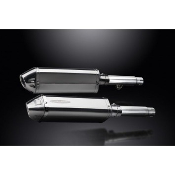 Delkevic slip-on kit Tri-Oval RVS 320mm zonder e-keur - CB450K3-K7 (1970-1974)