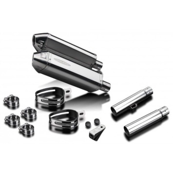 Delkevic slip-on kit Tri-Oval RVS 320mm zonder e-keur - CB450K3-K7 (1970-1974)