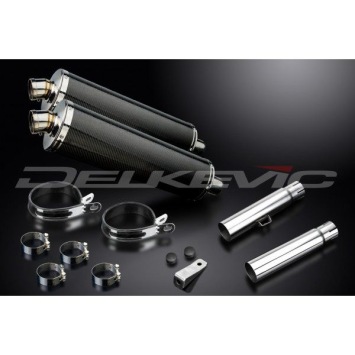 Delkevic slip-on kit Oval Carbon 450mm zonder e-keur - CB450K3-K7 (1970-1974)