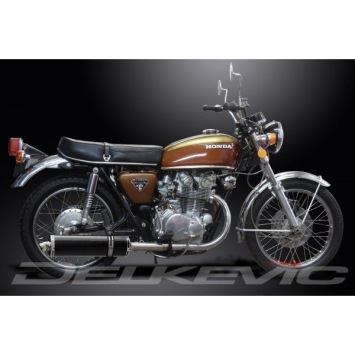 Delkevic slip-on kit Oval Carbon 450mm zonder e-keur - CB450K3-K7 (1970-1974)