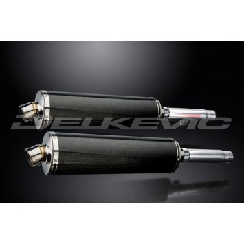 Delkevic slip-on kit Oval Carbon 450mm zonder e-keur - CB450K3-K7 (1970-1974)