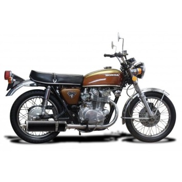 Delkevic slip-on kit Oval Carbon 450mm zonder e-keur - CB450K3-K7 (1970-1974)