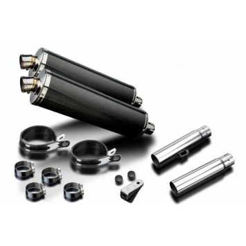 Delkevic slip-on kit Oval Carbon 450mm zonder e-keur - CB450K3-K7 (1970-1974)